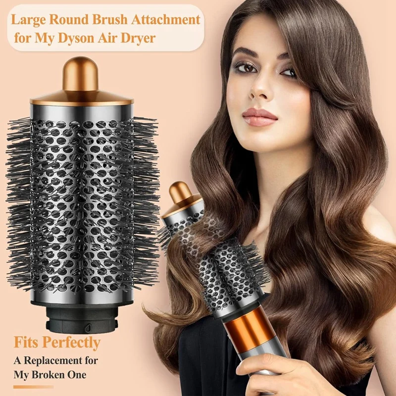 Large Round Volumizing Brush For Dyson Airwrap Attachments,Bigger Oval Round Brush , Fluff Up And Volumize For Styling Durable