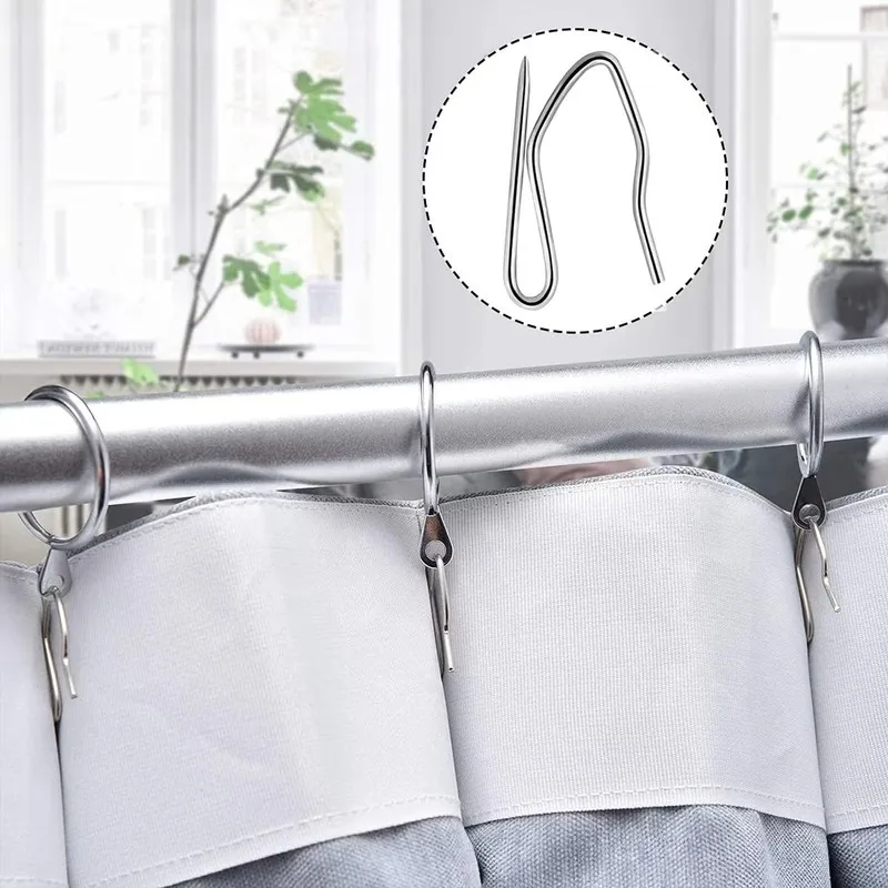21 pcs 3cm S-Pin Drapery Hooks for Door Curtain Hanging, Rust Resistant Durable, S-Curve Shape Design