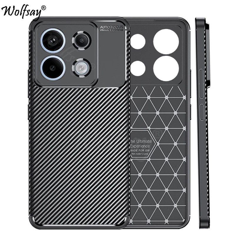 For Xiaomi Poco X6 5G Case Anti-knock Silicone Carbon Fiber Back Cover For Poco X6 X6 Pro 5G Case For Poco X6 5G Case 6.67 inch