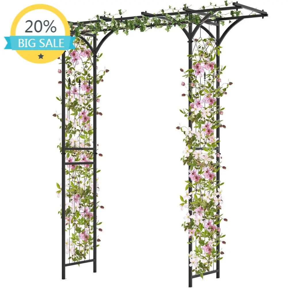 

Elegant 6.8ft Outdoor Garden Archway Trellis for Climbing Plants, Roses, and Vines, Perfect for Weddings and Backyard Events