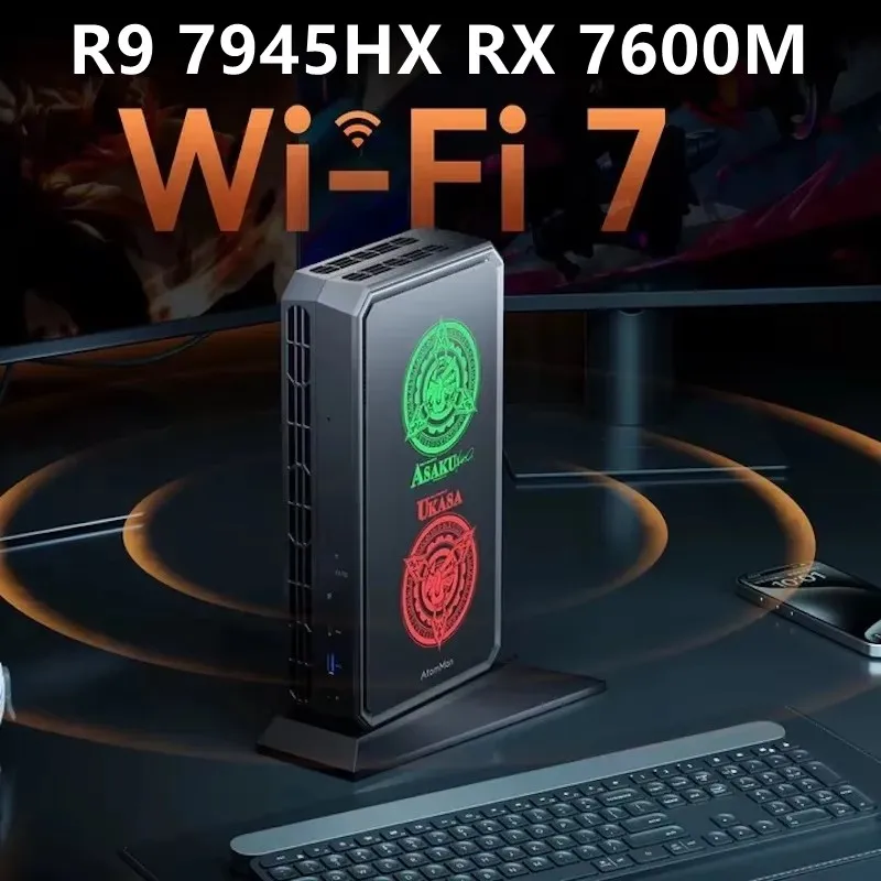 

AtomMan Gaming Mini Computer G7 Pt AMD Ryzen 9 7945HX RX 7600M XT 8G Win 11 World's First AMD Advantage Certified Gamer PC WiFi7