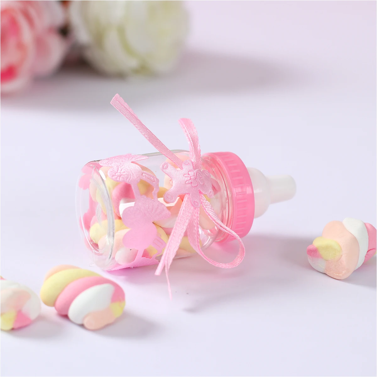 12PCS Feeder Style Candy Bottle Gifts Box Birthday Party Decor Kids Baby Shower Favor Boy Girl Newborn Infant Baptism Candy Bag