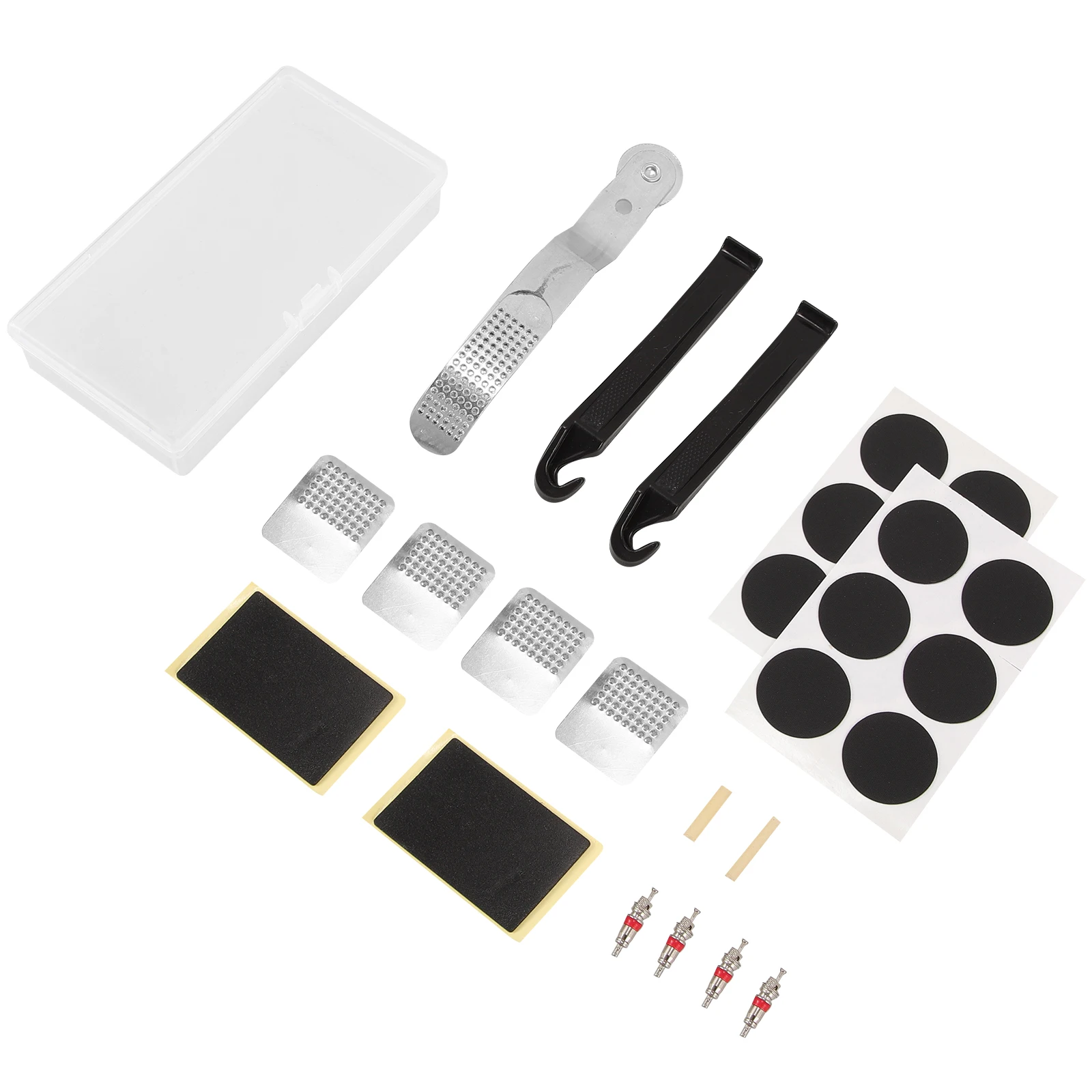 

1 set Bicycle Tire Repair Kit Self adhesive Patches for Road Mountain Bikes Small Rectangle Patch Tool Set Cycling Maintenance