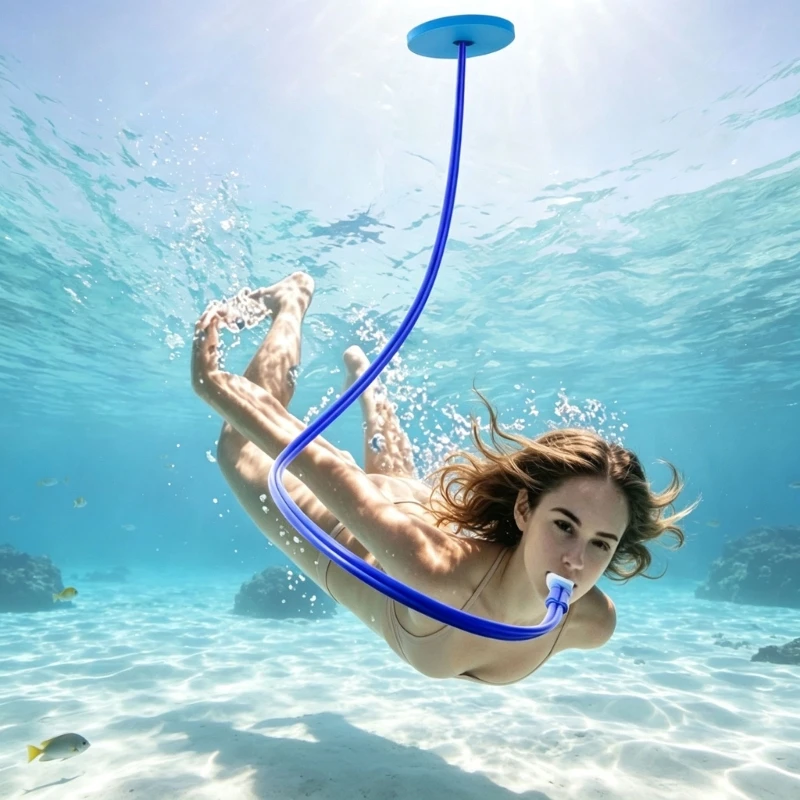 Swimming Snorkels Tube Set for Adults, Long Flexible Snorkels Mouthpieces Design with Nose Clip and Earplugs for Training 69HD