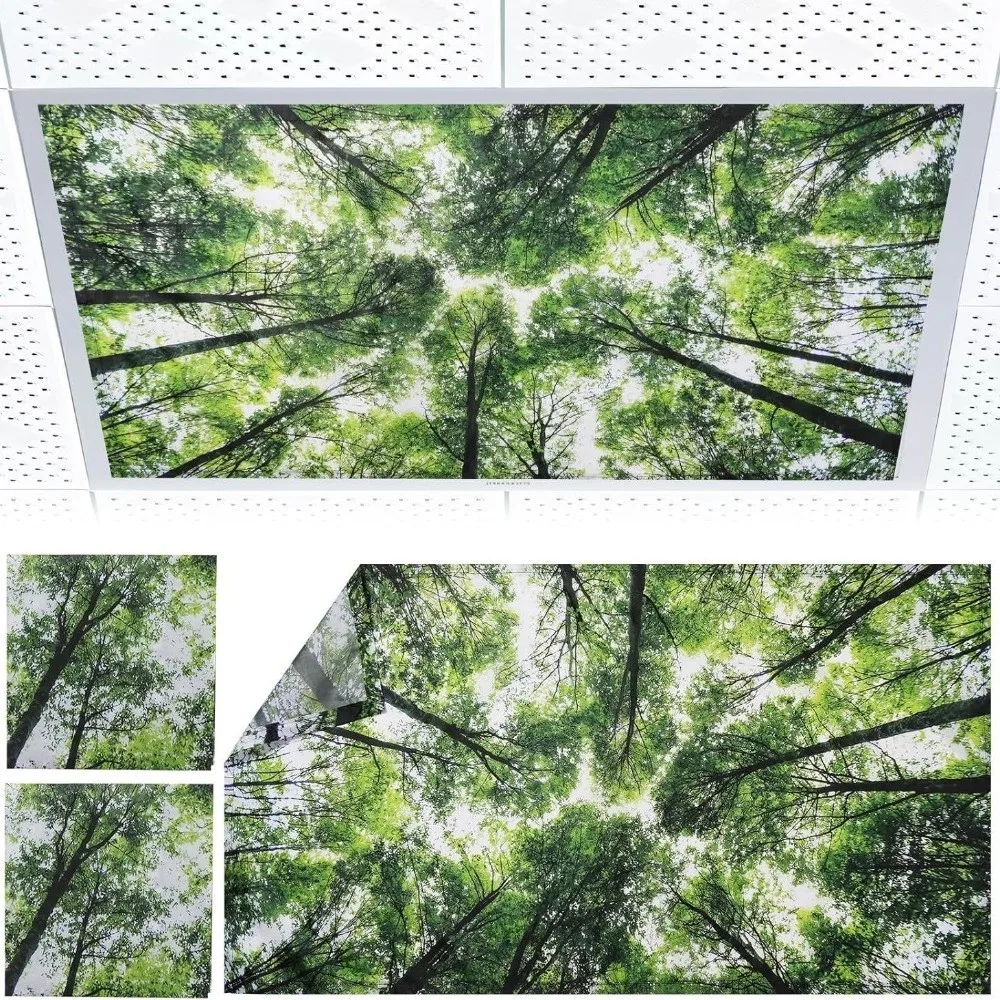 122*61cm Lampshade Anti-glare with 10 Magnetic Buckles Magnetic Light Filters 14 Styles Sky Fabric Lampshade Hospital