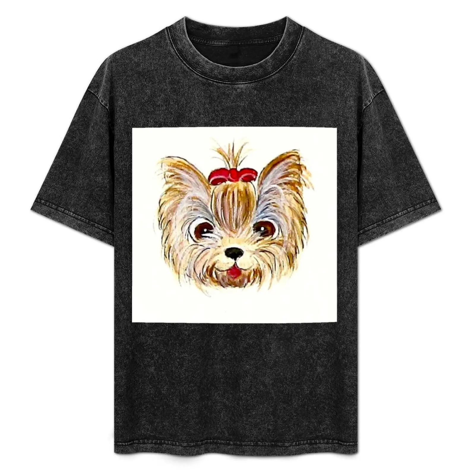 

Yorkie Cartoon T-Shirt Work Wear Breathable Tee