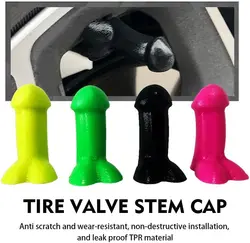 4pcs Tire Stem Valve Caps Funny Wheel Tire Valve Caps Novelty Prank Gag TPR Rubber For Automobiles Motorcycles Trucks Bikes