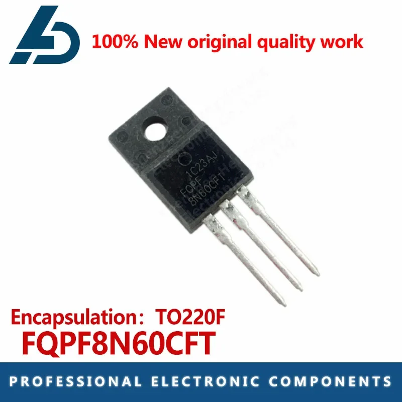 10PCS FQPF8N60CFT Field effect tube 8N60 MOS Tube 8A600V triode TO220F plastic seal