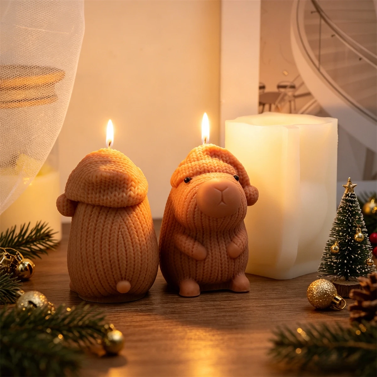 3D Capybara Candle Silicone Mold Cute Capybara Animal Shaped Epoxy Resin Mold DIY Soap Candle Plaster Home Decor Gift