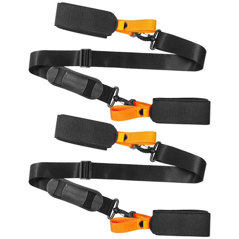 

P5-2X Ремень для переноски лыжной палки Регулируемый плечевой ремень для лыжной палки Фиксированный ремень для скейборда с противоскользящей накладкой Оранжевый