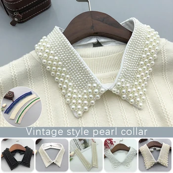 Frauen Perle Gefälschte Kragen Retro Spitze Perlen Kragen Choker Halskette Party Braut Kleidung Zubehör Süße Abnehmbare Falsche Kragen