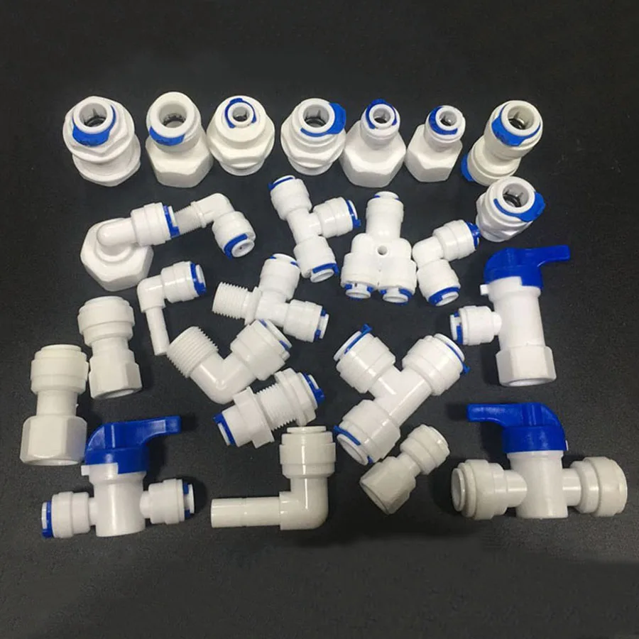 เครื่องกรองน้ำอุปกรณ์เสริม 1/4 "3/8" ท่อODถึง 1/4 "3/8" 1/2 "Aquarium Quick ROพลาสติกท่อCoupling Connector