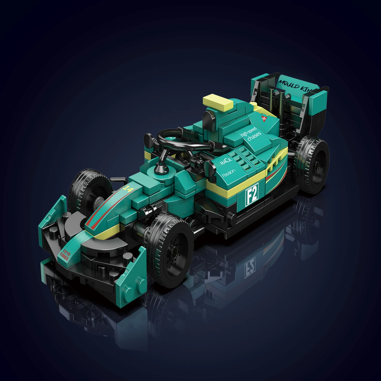 Molde rei fórmula velocidade carro de corrida blocos de construção conjunto 308 pçs modelo kit diy montagem brinquedo para crianças adultos