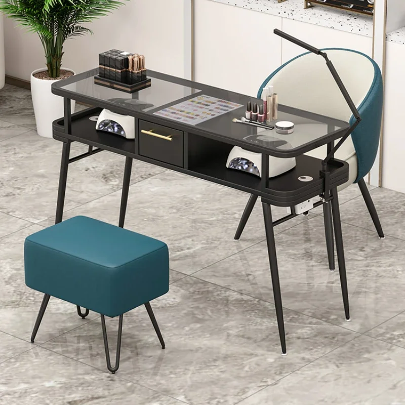 

Стол для маникюрного салона Mesa Para Nail Designer De Unhas Набор стульев для маникюра Мебель на колесиках Красота Стекло Верхнее предложение Профессиональное
