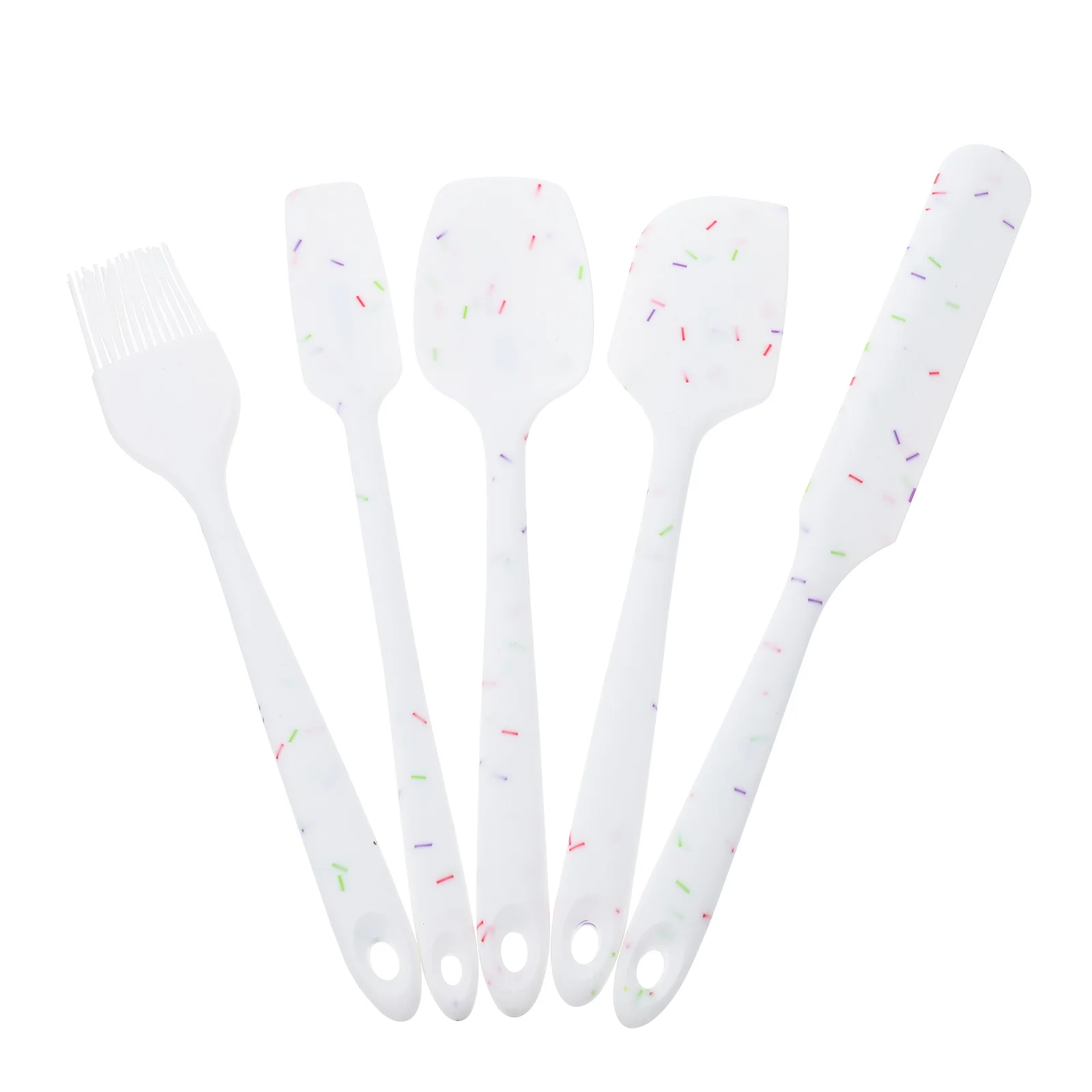 

5Pcs Baking Spatula Set Silicone Non-Stick Kitchen Tools with Comfortable Handle for Home Restaurant Use Silicone Spatula Set