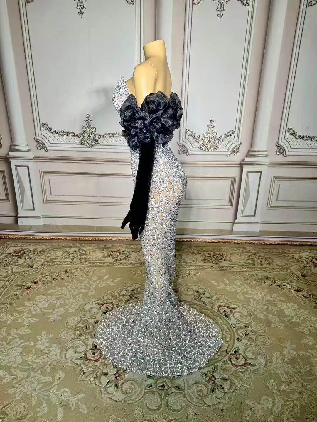 mermaid dresses black Black Corset Prom Dresses Mermaid Sweetheart Appliques