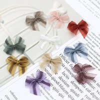 30pcs Mix color Satin Ribbon Bows 25mm Hand Bow-knot Small Bows for Crafts Christmas Party Decor Accessories