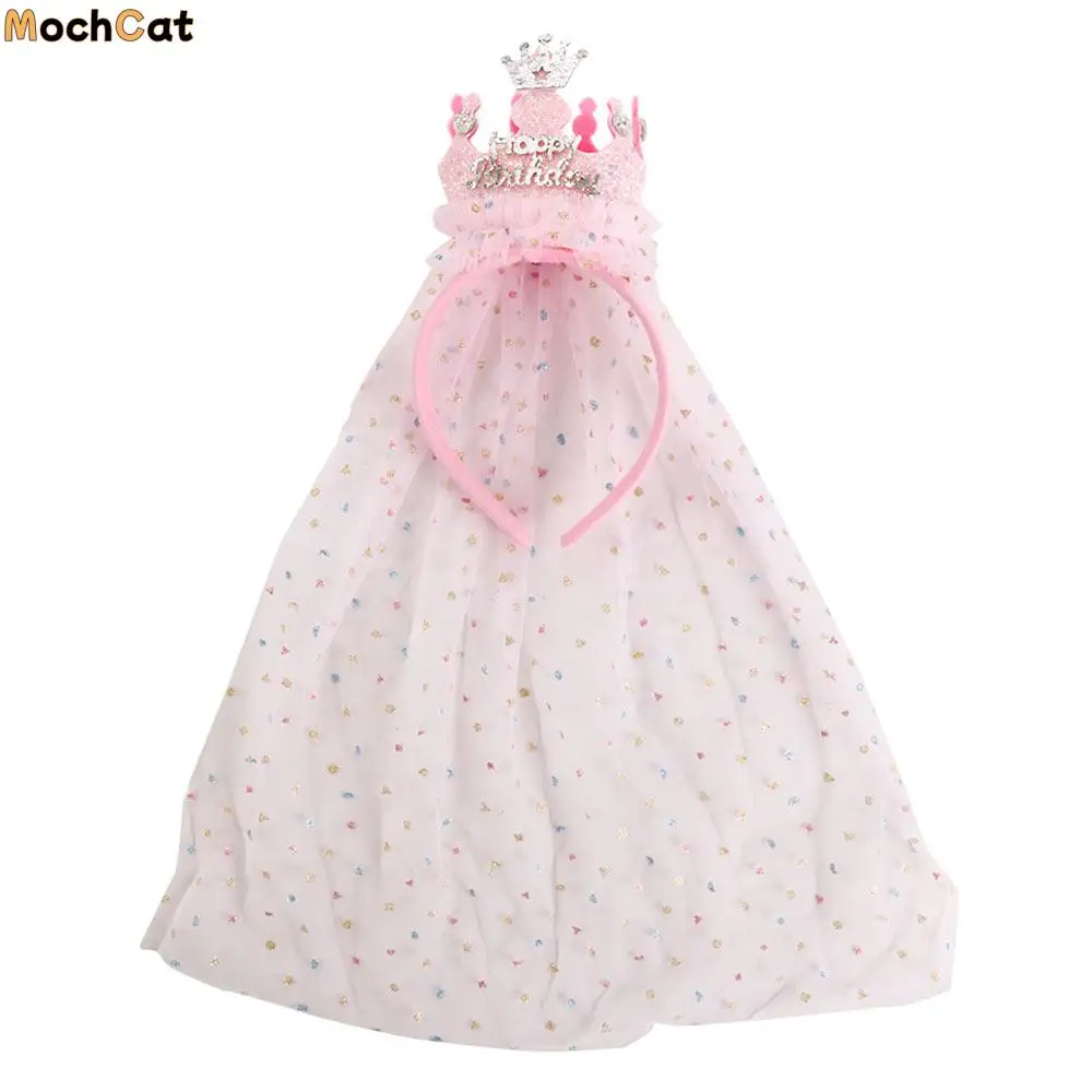 

Hair Decor For Kids Crown For Children Headwear Mesh Birthday Hairband Girls Hair Hoop Hair Accessories Korean Style Headband