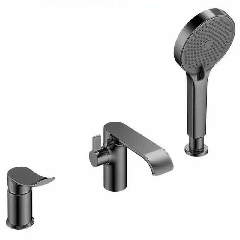 تصميم جديد اثنين من وظيفة الحمام صنبور حوض الاستحمام لحوض بالوعة دش مجموعة مغسلة الحنفية #3