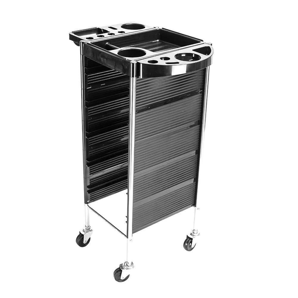 Black Storage Trolley para Cabeleireiro, Beleza, YC-Q7, 5 Tiers