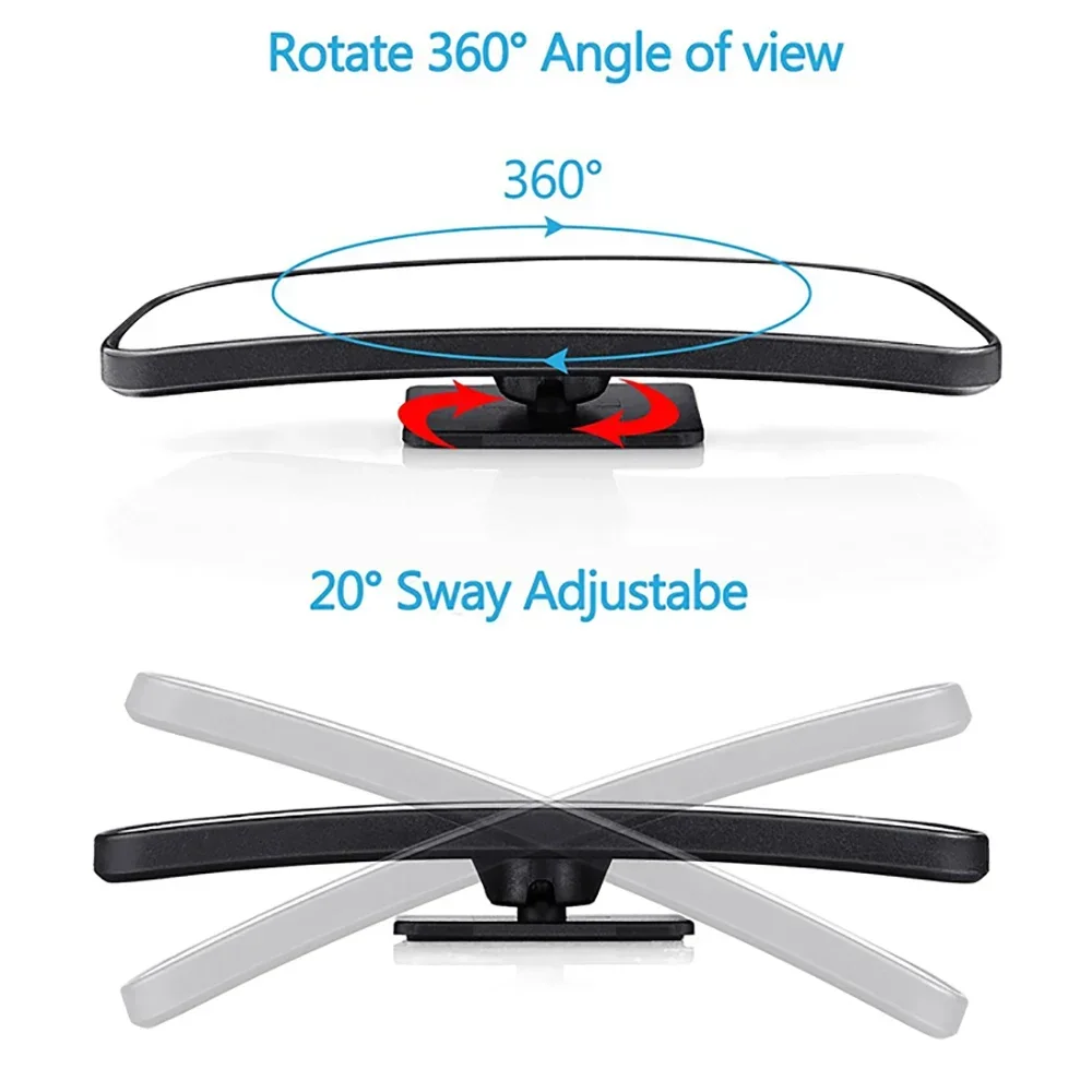 2Pcs 360 Degree Adjustable Blind Spot Mirror Car Auxiliary Rearview Convex Mirror Round Frame Wide Angle Mirrors for Car Reverse
