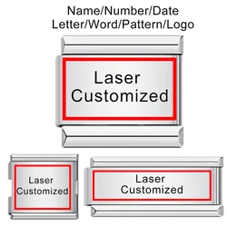 1pc Simple Personalization Laser Customized Name Logo Message Italian Charm Link Fit 9/18mm Stainless Steel Bracelet DIY Beads