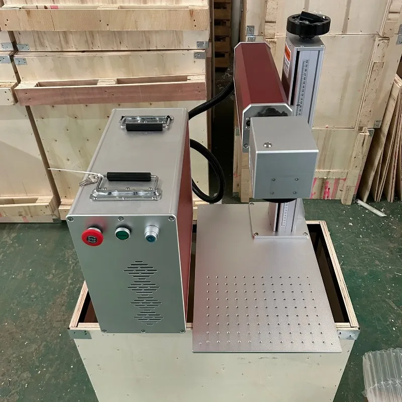 

JPT or Raycus 20w 30w 50w 60W 70w 100w fiber laser marking machine with D80 rotary have a good price