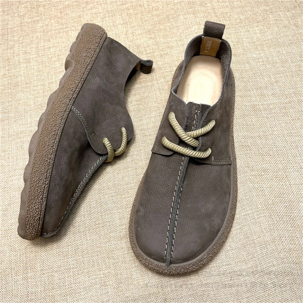 

Мужские кожаные туфли 2026: Новинка, натуральная кожа, дышащие, британский стиль, мягкая подошва, для широкой стопы, с широким носком, повседневные мужские туфли