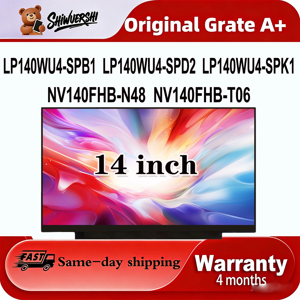 

Новый тонкий ЖК-экран для ноутбука A+ 14 дюймов LP140WU4 SPB1 LP140WU4 SPD2 LP140WU4 SPK1 NV140FHB N48 NV140FHB T06
