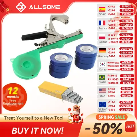 Plant Tying Tool with 10 Rolls Tape Allsome