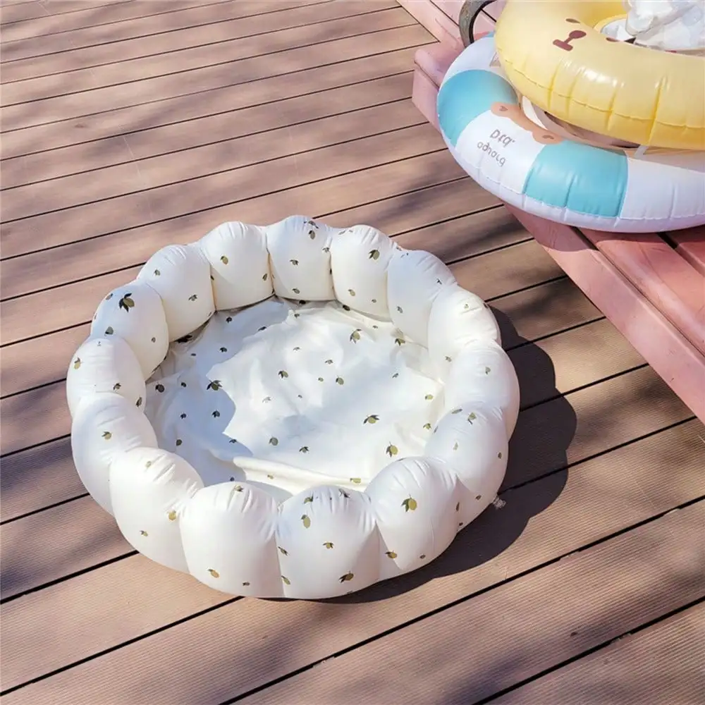 1PC Gonfiabile Piscina Per Bambini Imbottita Petali Rotondi Piscina Piccola Pompa Piscina Per Bambini Piscina Per Bambini Giochi D'acqua All'aperto Centro di Giochi