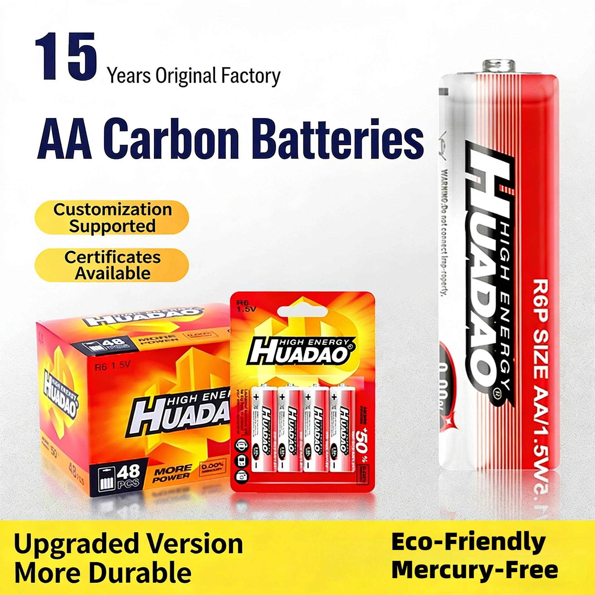 High Power AA Alkaline Battery 1.5V Dry Cell for Flashlight Clock Remote Control Long Shelf Life Bulk Disposable Batteries