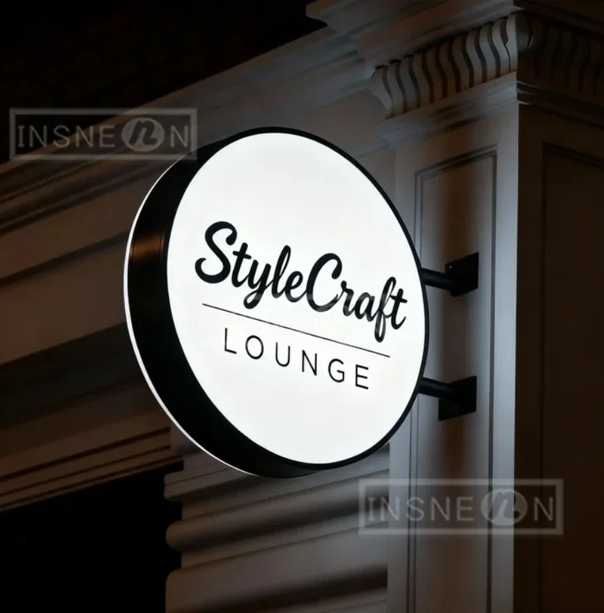 صندوق إضاءة مخصص Led علامة النيون جدار رسالة تصميم شخصي لافتات شعار المنزل الاكريليك رسائل الإعلان علامات معدنية الأعمال #1