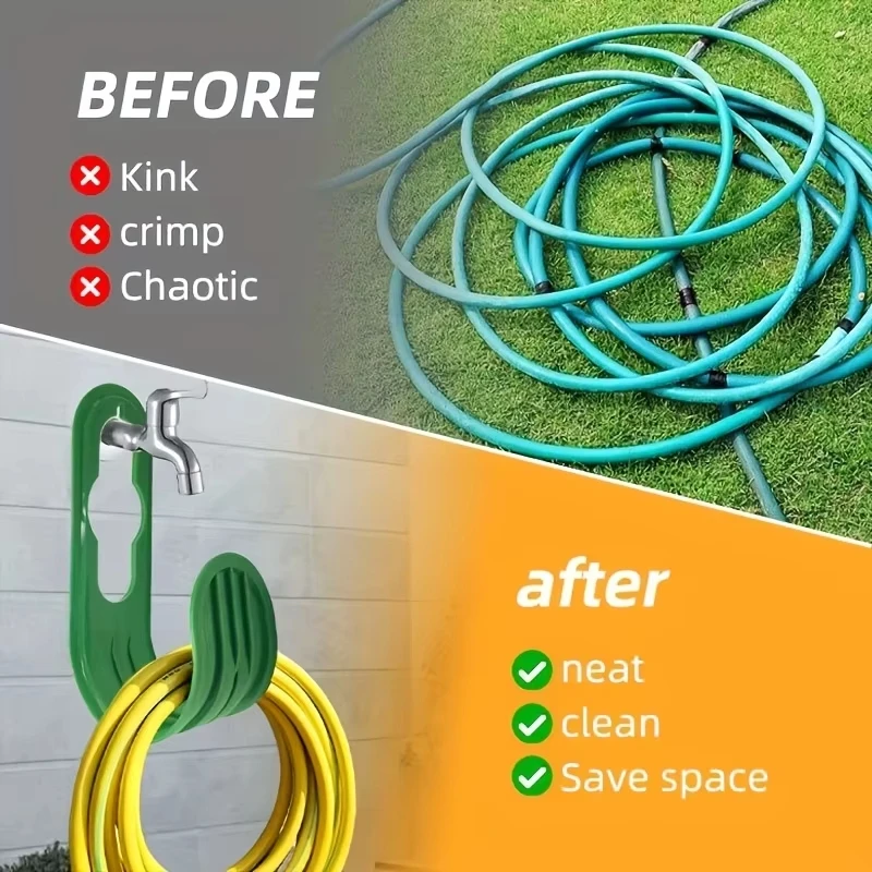 Suporte de Parede para Mangueira de Jardim que Economiza Espaço: A Escolha Ideal para Cuidados com o Gramado Externo e Armazenamento de Ferramentas de Jardinagem com Gancho para Parede Interna