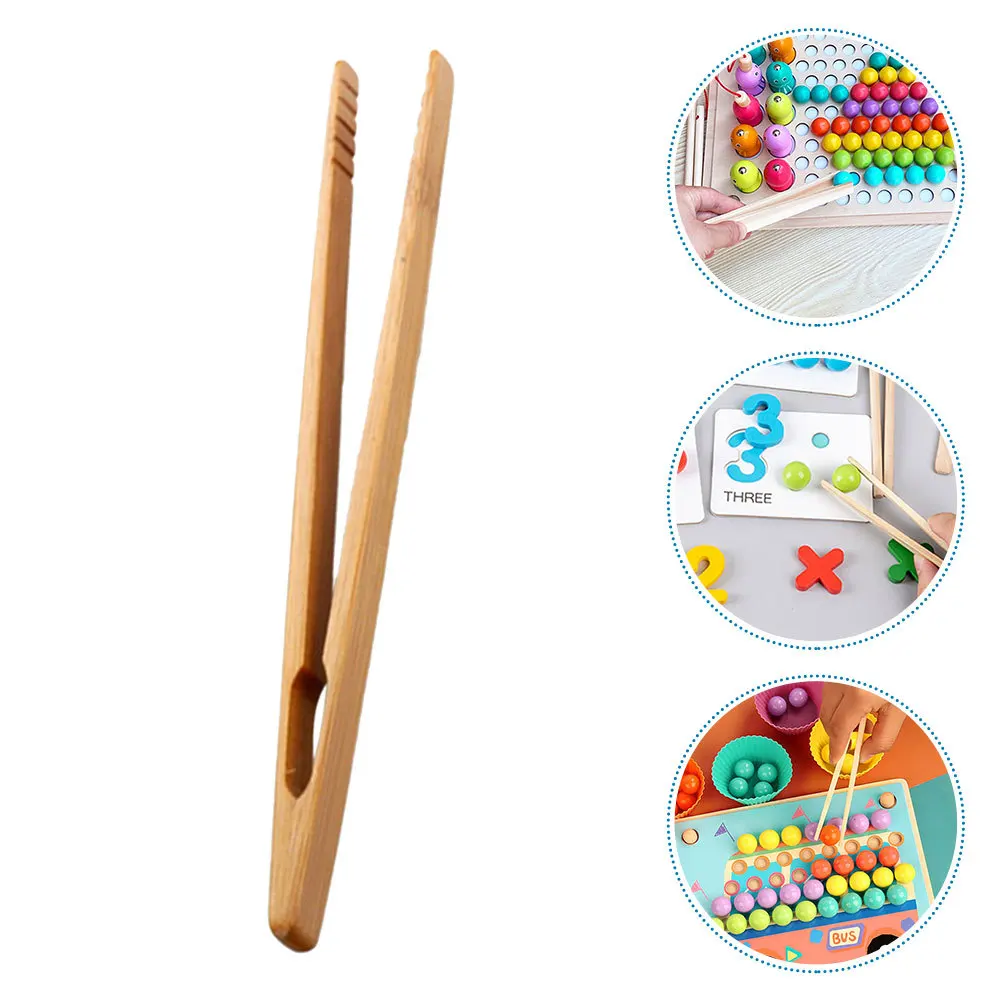 2Pcs Wooden Tweezers Bulk Set for Crafting Cooking Educational Games Kids Tongs for Fine Motor Skill Training Wooden Tweezers