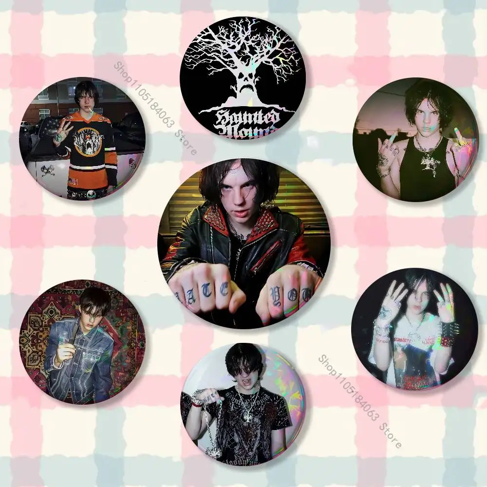 S-Sematary Haunted Mound Reflective Pin Tinplate Round Brooch Cartoon Cosplay Badges for Bag Hat Toys Gifts