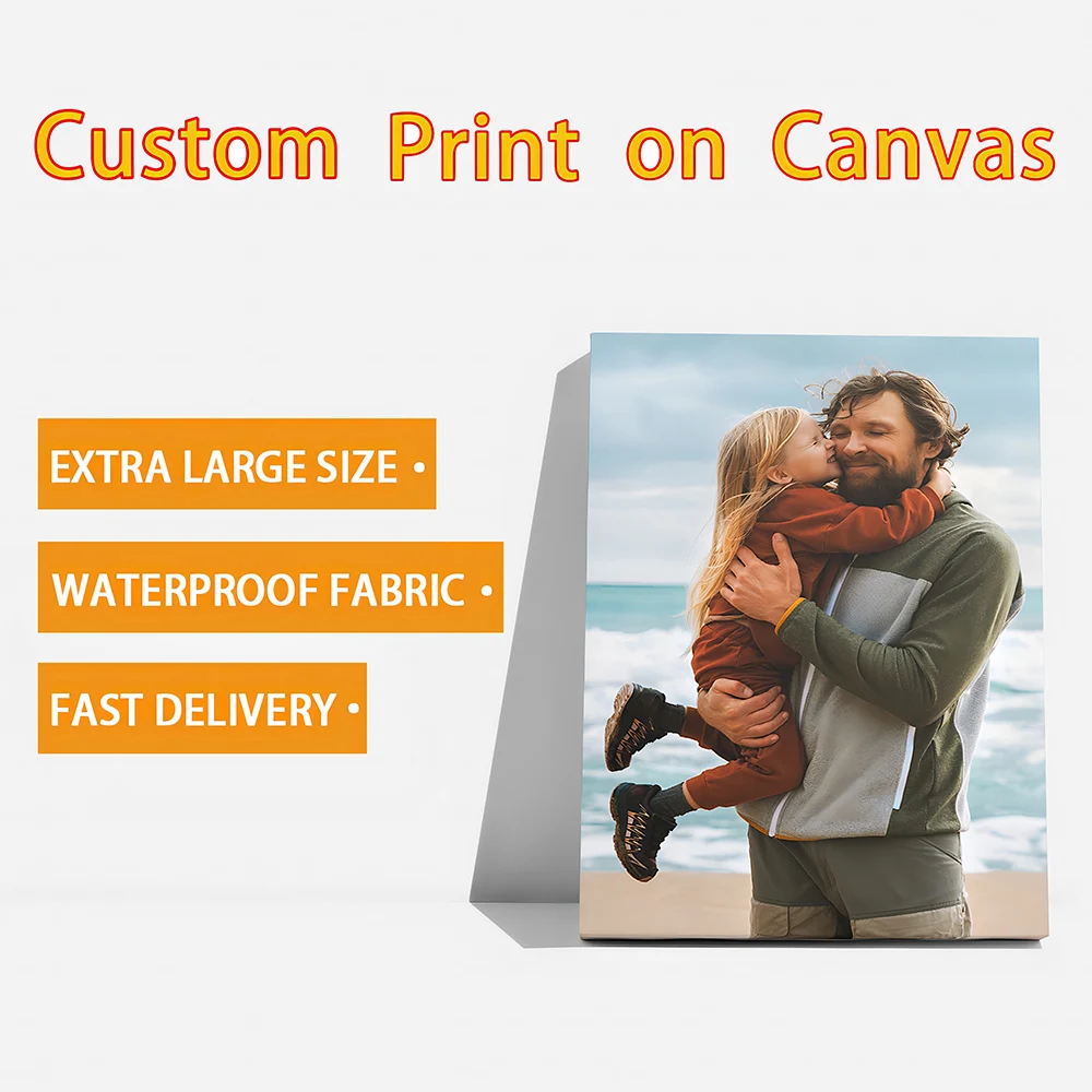 Custom Print Canvas Painting By Your Photo Canvas Poster Personal Gift Customize Figure Animal Pets Pictures Home Decor Prints