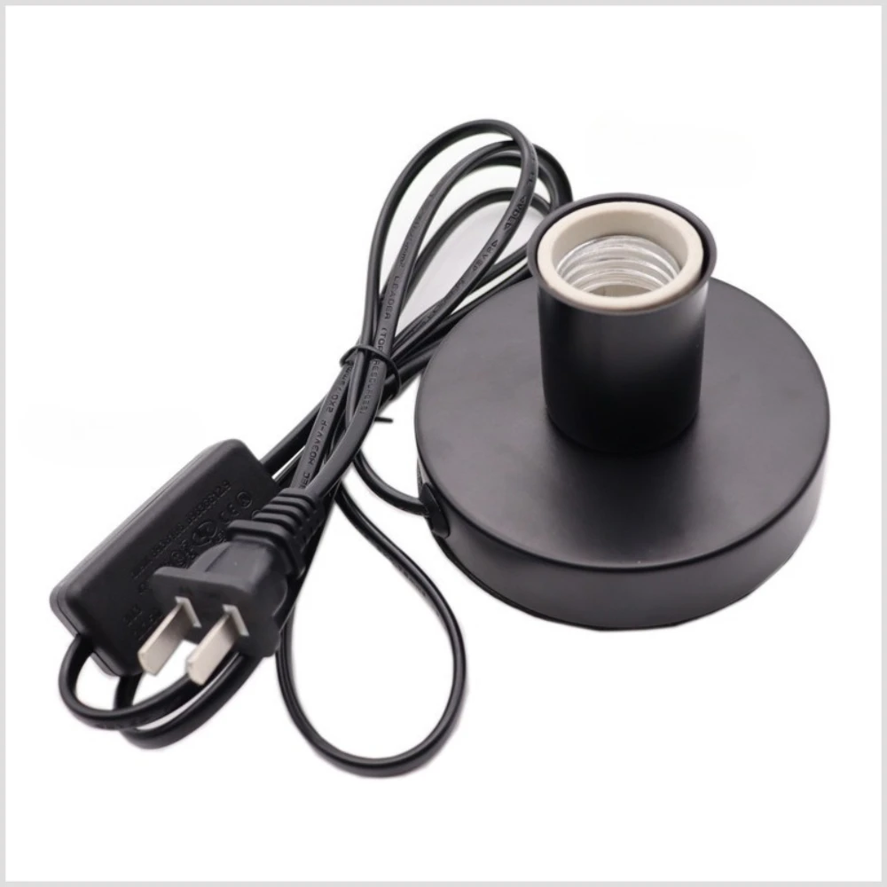 

Anti-Slip Metal Desktop Lamp Base E27 Socket Lamp Holder with On/off Switch 180cm Cable for Night Lights EU AU US UK Plug