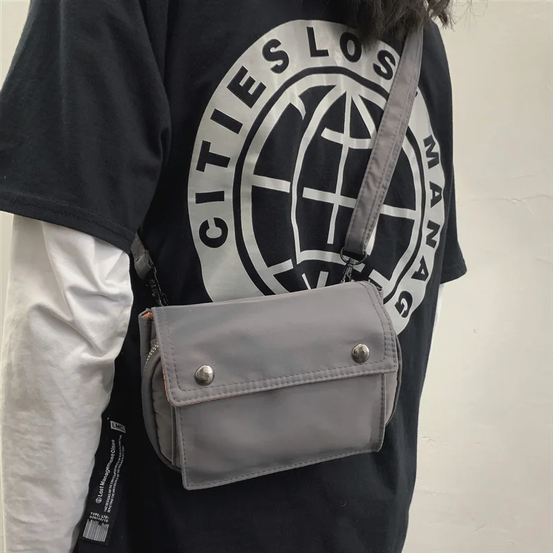 Bolsa mensageiro tiracolo monocromática masculina, bolsa de ombro multiuso simples, moda casual, nova tendência, 2023