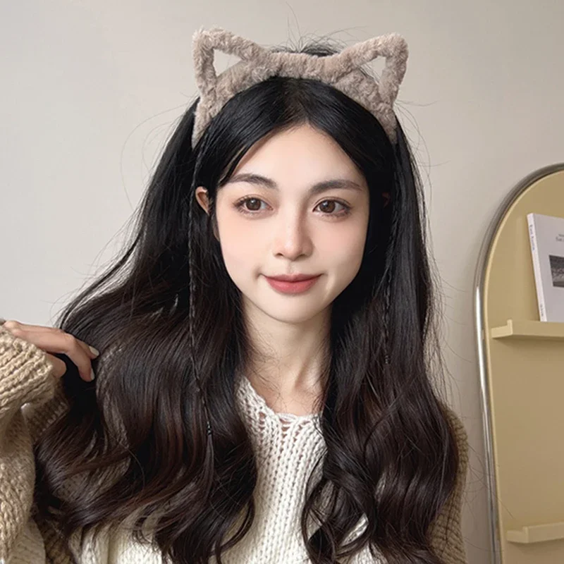 Plush Cat Ear Lolita Headbands Girls Cartoon Furry Hair Bands Hoop Women Cosplay Costume Party Headwear Korean Hair Accessories