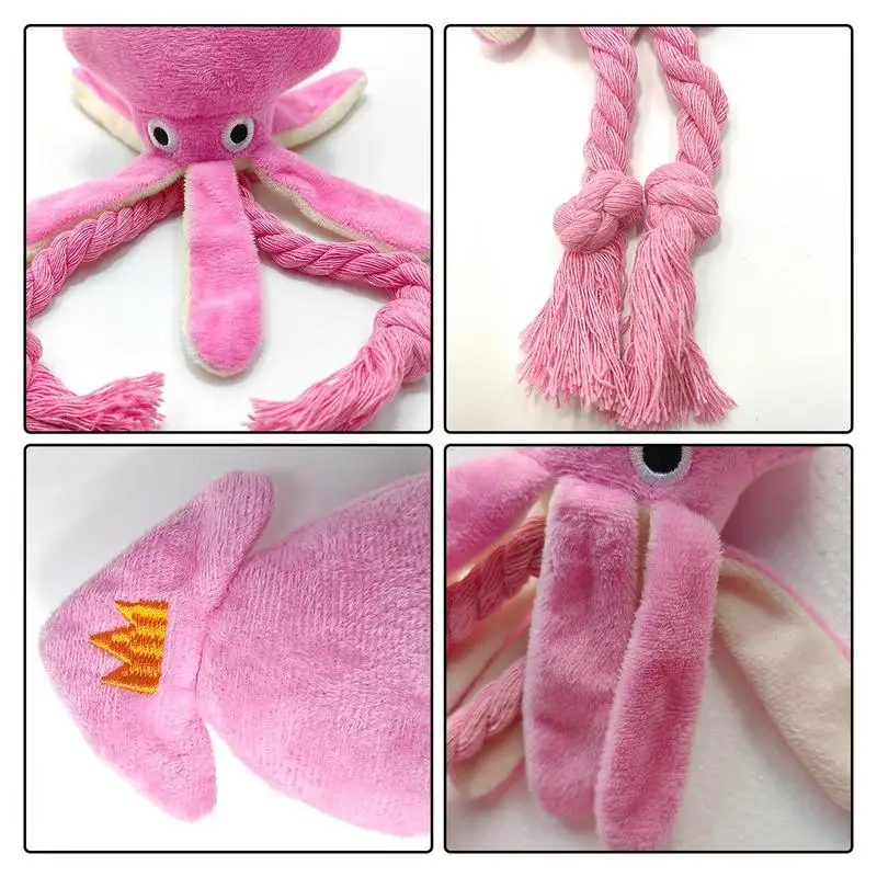 Simulating Octopus Shape Sound Plush Toy For Pet Grinding Teeth Cleaning Interactive Play Pet Supplies Teeth Cleaning