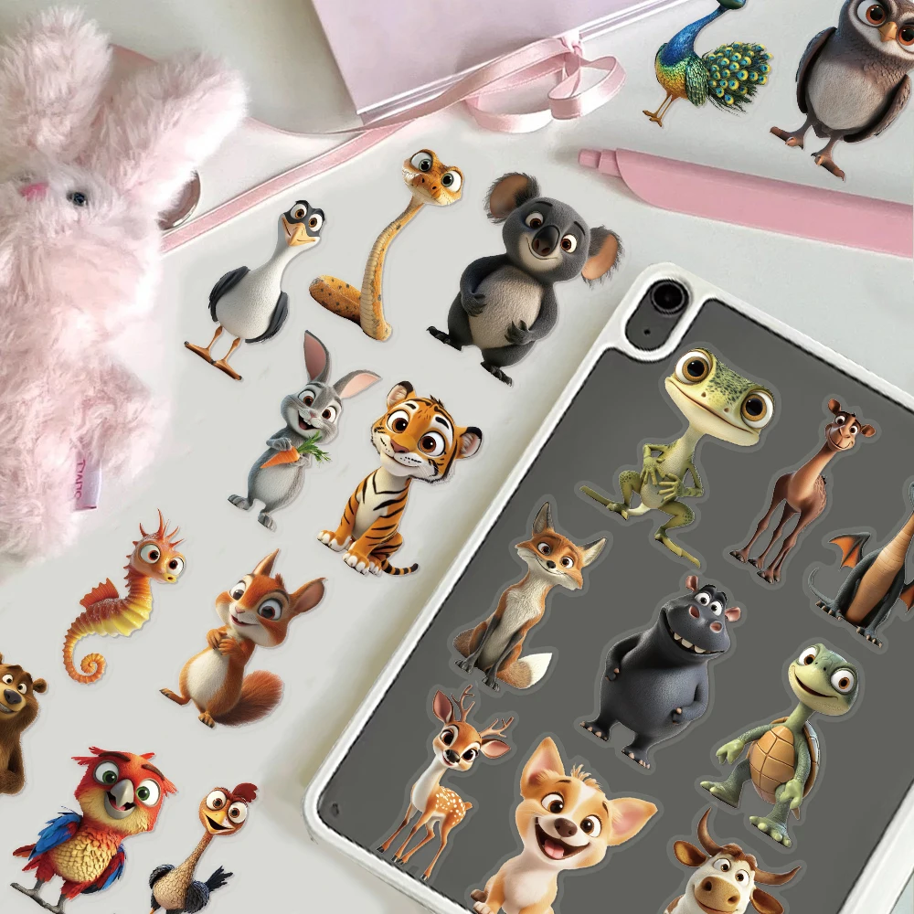 50PCS Cartoon Small Animal Graffiti Stickers Cute Handbooks DIY Phone Cases Notebook Water Cups Toy Stickers