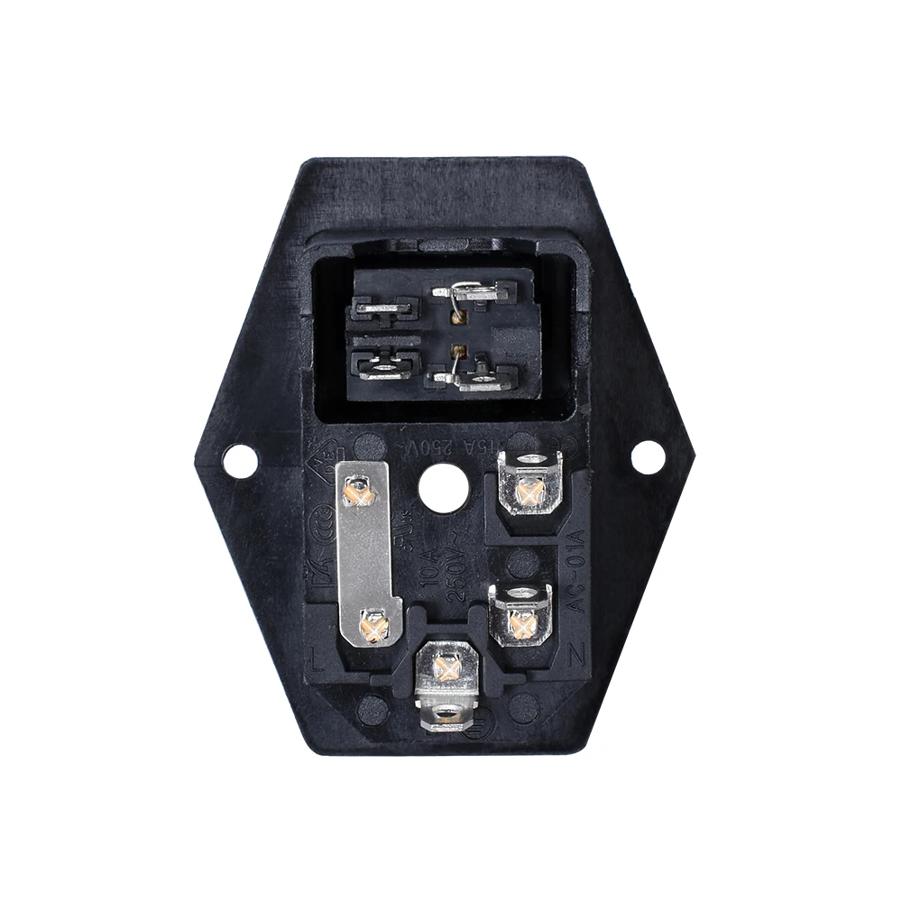 10A250V Einlassmodul Stecker Wippschalter Netzschalter AC Steckdose mit rotem Dreifach-Wippschalter Fused Modul Stecker für 3D-Teil – Detail 19