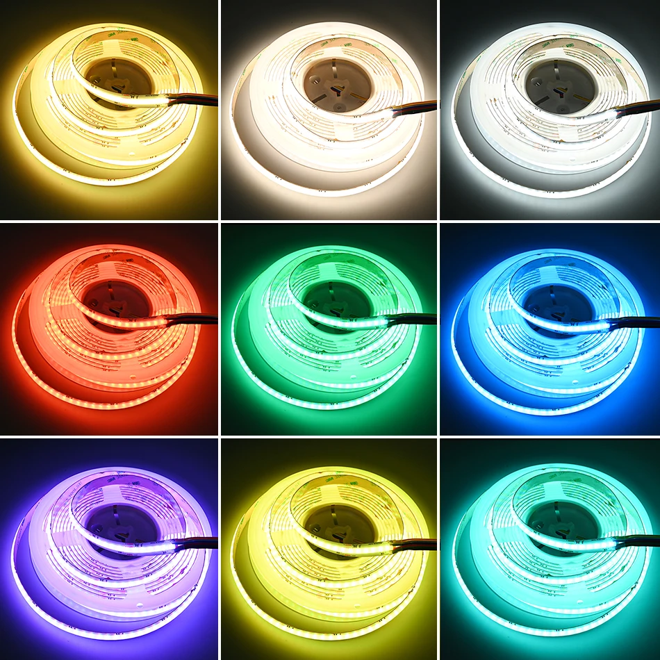 RGBCCT RGBWW RGBCW COB LED-Streifenlichter 784 840 LEDs/m Hochdichte Flexible LED-Beleuchtung Dimmbares FCOB LED-Band DC24V – Detail 3