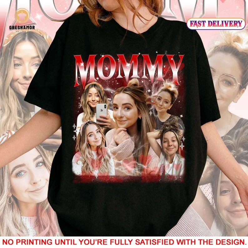 Custom Funny Photo Mommy T-Shirt, Personalized First Mothers Day Gift Idea for Wife or Daughter Grandma, Shirt With Mama Face on