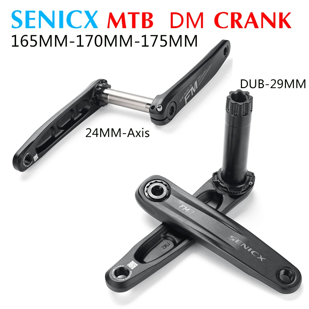 SENICX DUB MTB Cranks 24mm Ultralight Aluminum alloy Bicycle Crank 165mm 170mm 175mm Crankset Arms for GXP AM Downhill Bike Part