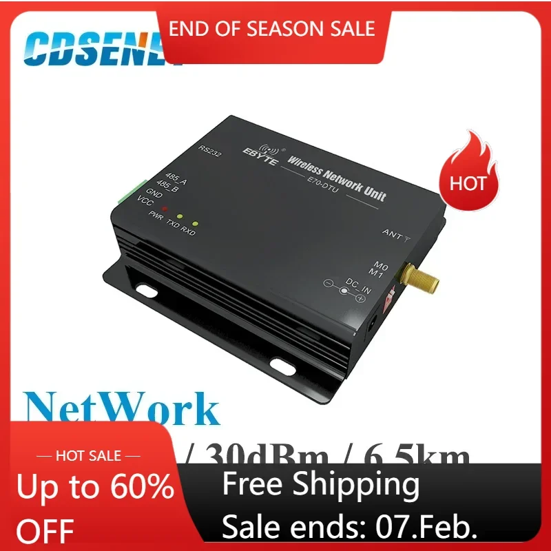 RS232 RS485 Star Network 433 МГц 30 дБм 1 Вт Беспроводной приемопередатчик дальнего действия E70-DTU-433NW30 IoT ПЛК Передатчик данных RF Модуль