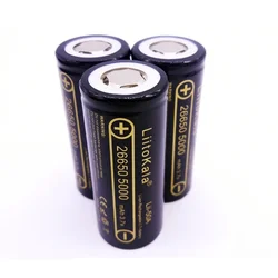 LiitoKala lii-50A 26650 5000mah lithium battery 3.7V 5000mAh  rechargeable battery suitable for flashligh