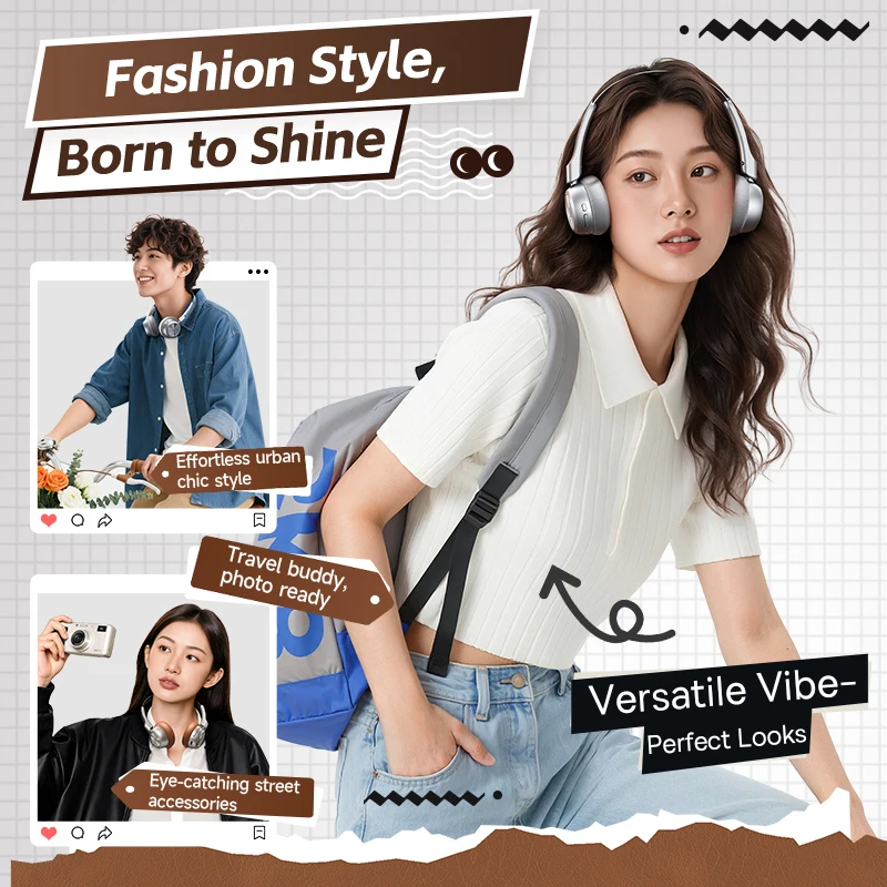 BH1 Air Wireless Bluetooth Headphones with ENC, 80H Battery