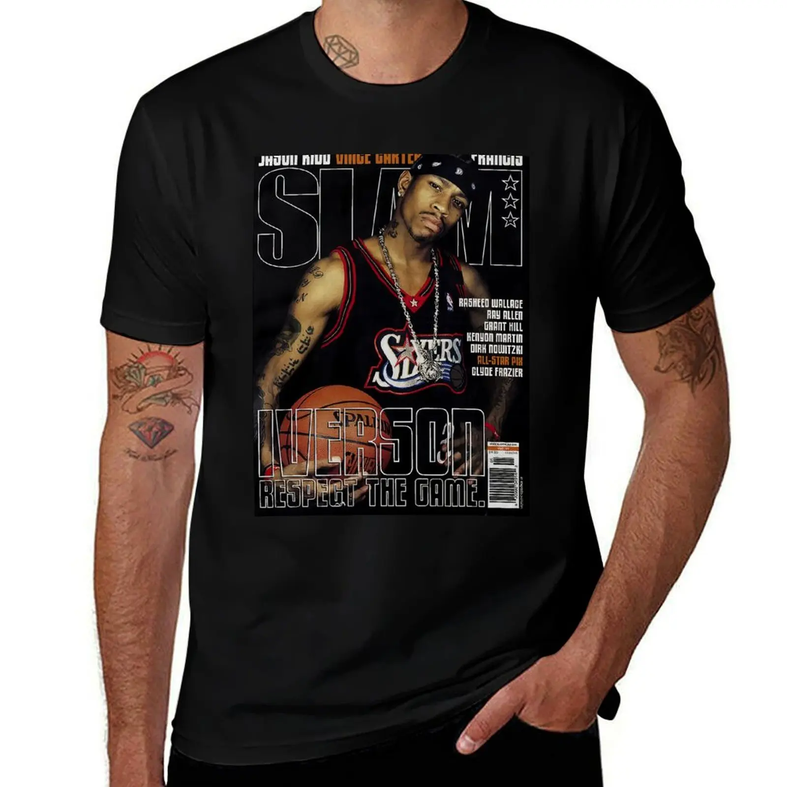 

Allen Iverson Slam Magazine T-Shirt t shirts for man pack white funny t shirts dark humor T-Shirt